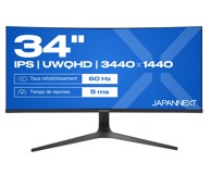 JAPANNEXT Monitor JN-IPS340UWQHD60C-C65W-HS-W / 34", 3440 x 1440, IPS, UltraWide Quad HD, USB-C Docking, crna